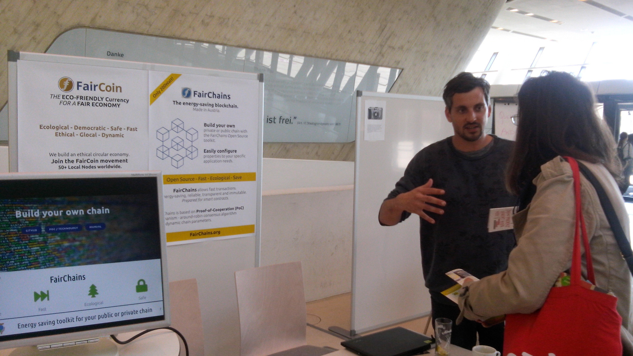 Fairchains being presented at the unblock3d confernce