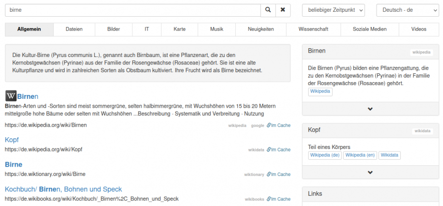 Screenshot von fairsuch zum Suchbegriff Birne