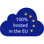 hosted in the EU badge